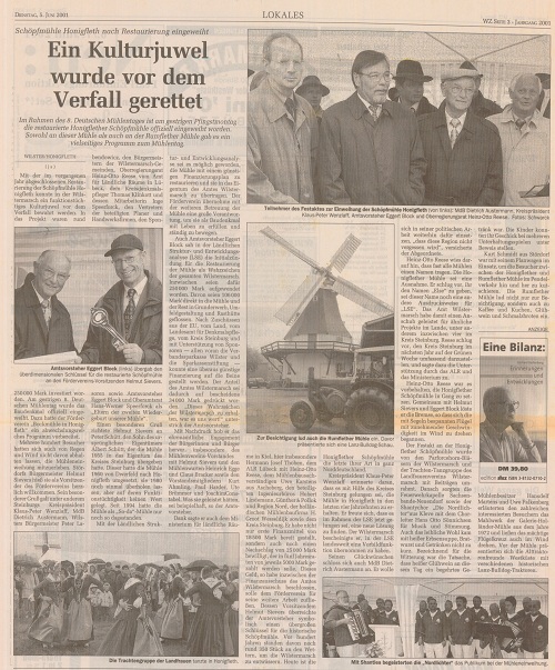 Zeitungsartikel Juni 2001
